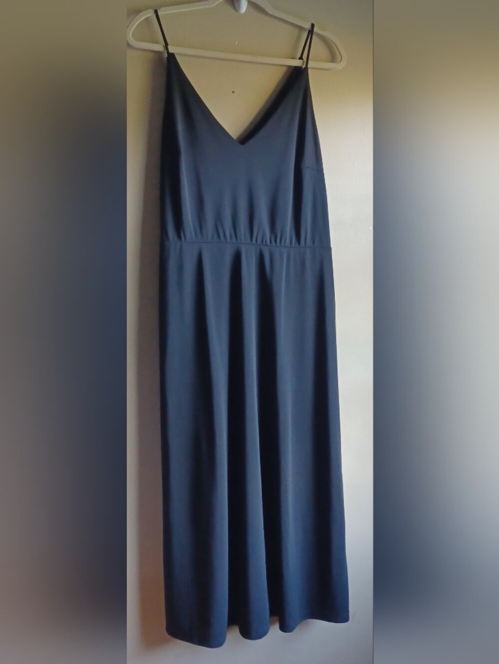 H & M Vneck Strappy Midi Dress Spaguetti Straps In Brown L
